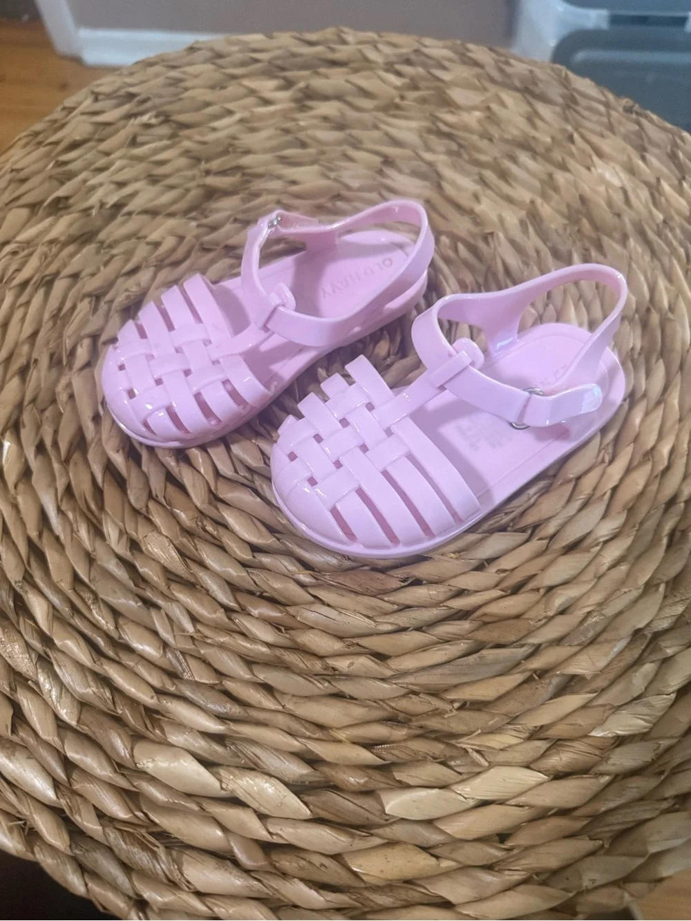 Old Navy Light Pink Jelly Woven Sandals for Kids
